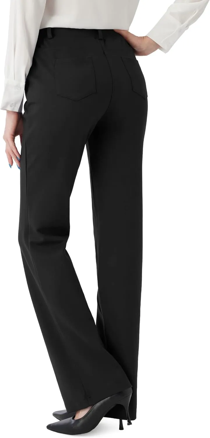 Women's Stretchy Bootcut Dress Pants Office Work Business Casual Slacks with Pockets 28"/30"/32" Inseam