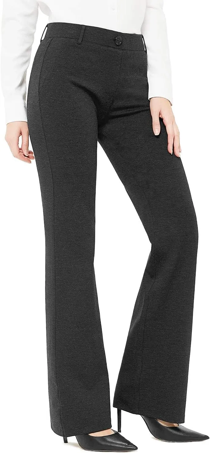 Women's Stretchy Bootcut Dress Pants Office Work Business Casual Slacks with Pockets 28"/30"/32" Inseam