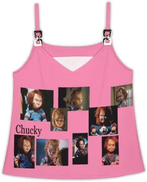 Womens Tank Tops Chucky V-Neck Gym Loose Unique Sleeveless Shirt Summer Beach Tees