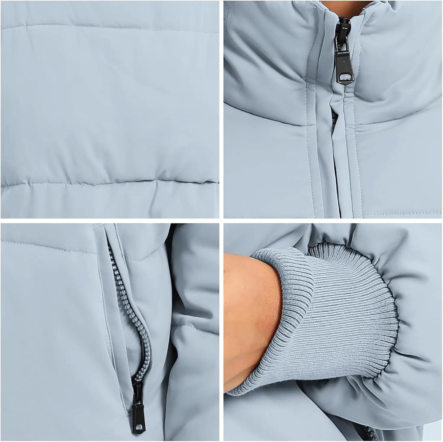 Womens Winter Baggy Zip Puffer jackets Short Down Jacket Coat