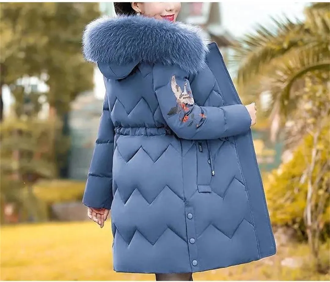 Women's Winter Parka Jacket Cotton Filled Hooded Padded Coat