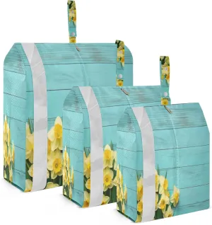 Wooden Yellow Flower Packing Cubes for Suitcases 3 Set Compression Lightweight Luggage Packing Organizers for Carry on Suitcase Travel Essentials Luggage Organizer Bags Set
