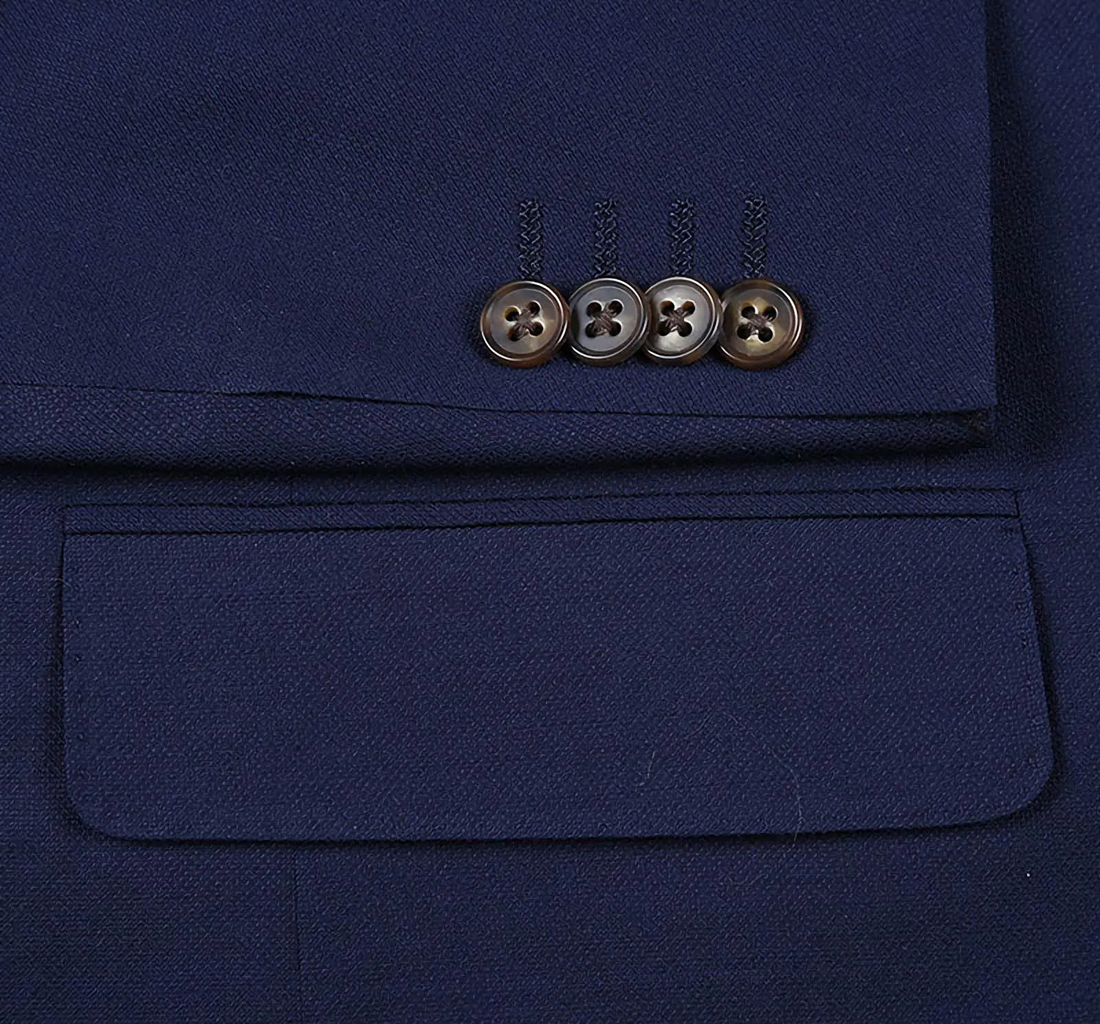 Wool Regular Fit Blazer Solid Color in Dark Navy