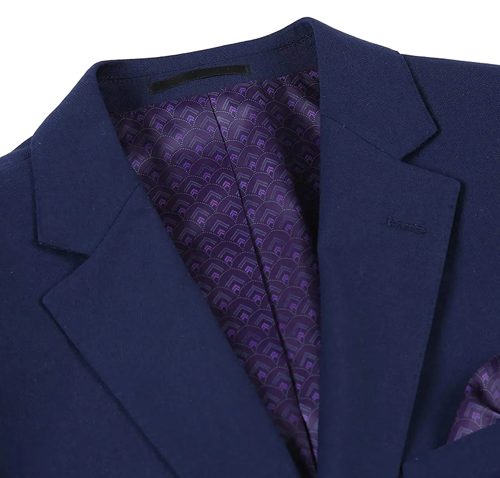 Wool Regular Fit Blazer Solid Color in Dark Navy
