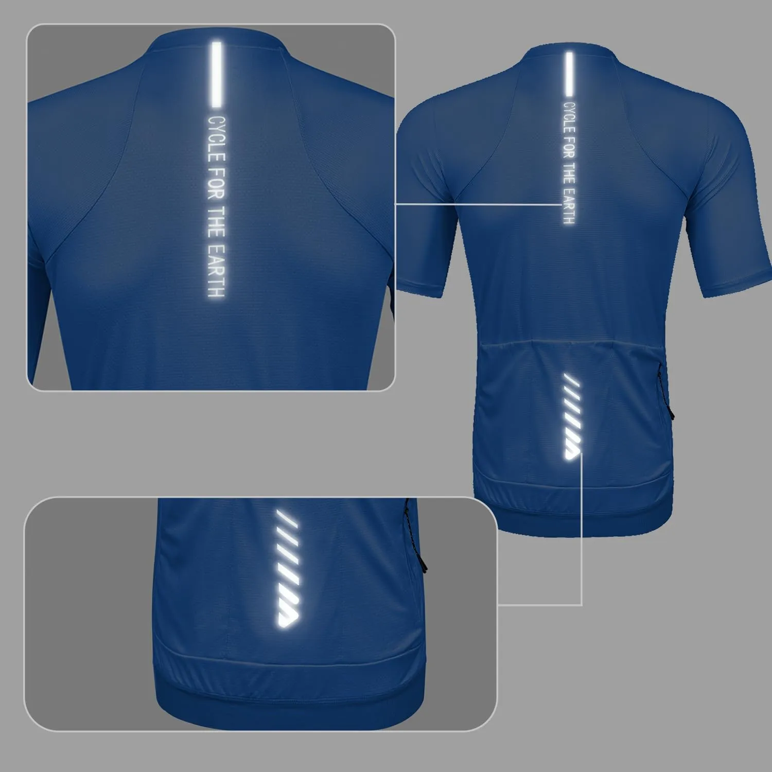 Wulibike Cycling Jersey Men Short Sleeve, Road Bike Jerseys Half Zipper with Pockets, Bicycle Clothing Breathable Quick Dry