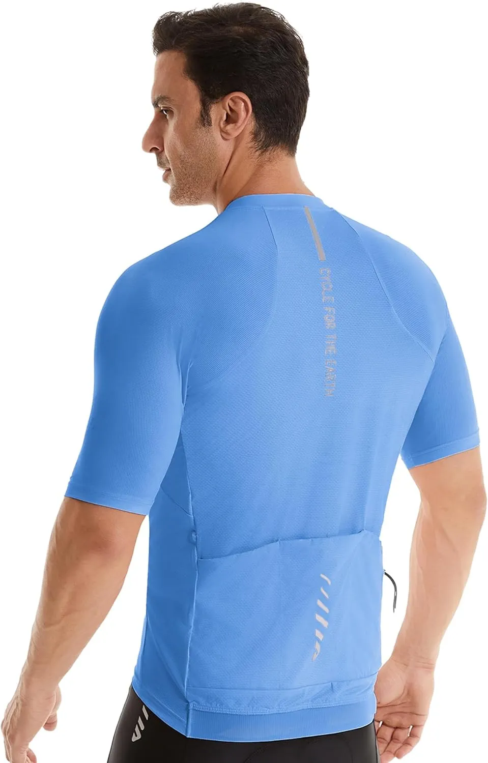 Wulibike Cycling Jersey Men Short Sleeve, Road Bike Jerseys Half Zipper with Pockets, Bicycle Clothing Breathable Quick Dry