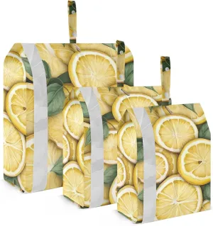 Yellow Lemons Leaves Packing Cubes for Suitcases 3 Set Compression Lightweight Luggage Packing Organizers for Carry on Suitcase Travel Essentials Luggage Organizer Bags Set