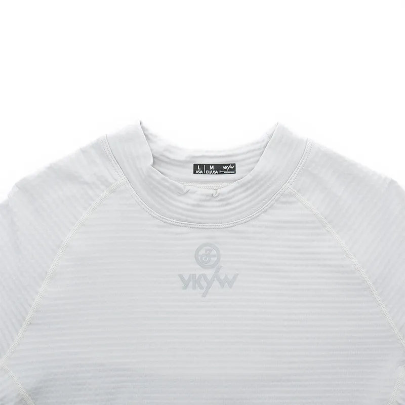 YKYW 2025 Men's Thermal Fleece Long Sleeve Base Layer Winter Warmth Bicycle Jersey Pro Bike Clothing White Tops