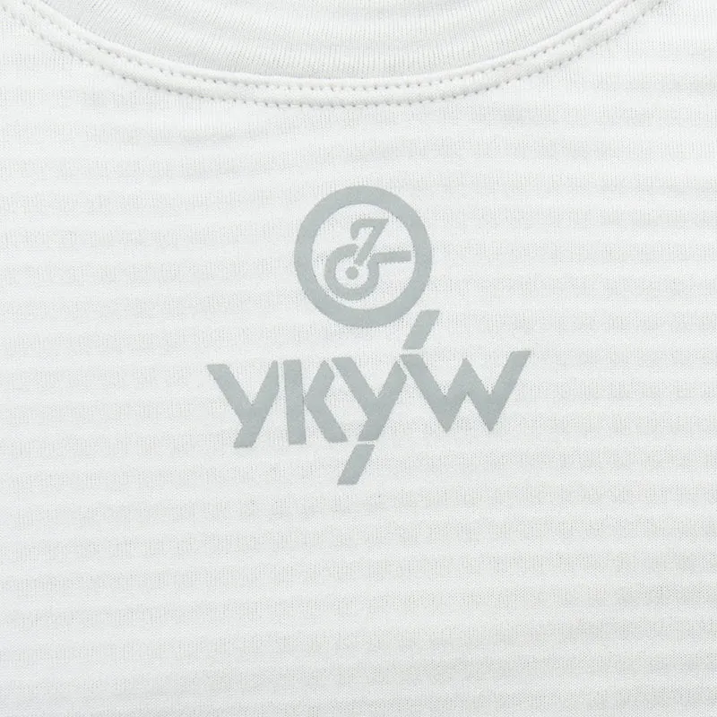 YKYW 2025 Men's Thermal Fleece Long Sleeve Base Layer Winter Warmth Bicycle Jersey Pro Bike Clothing White Tops