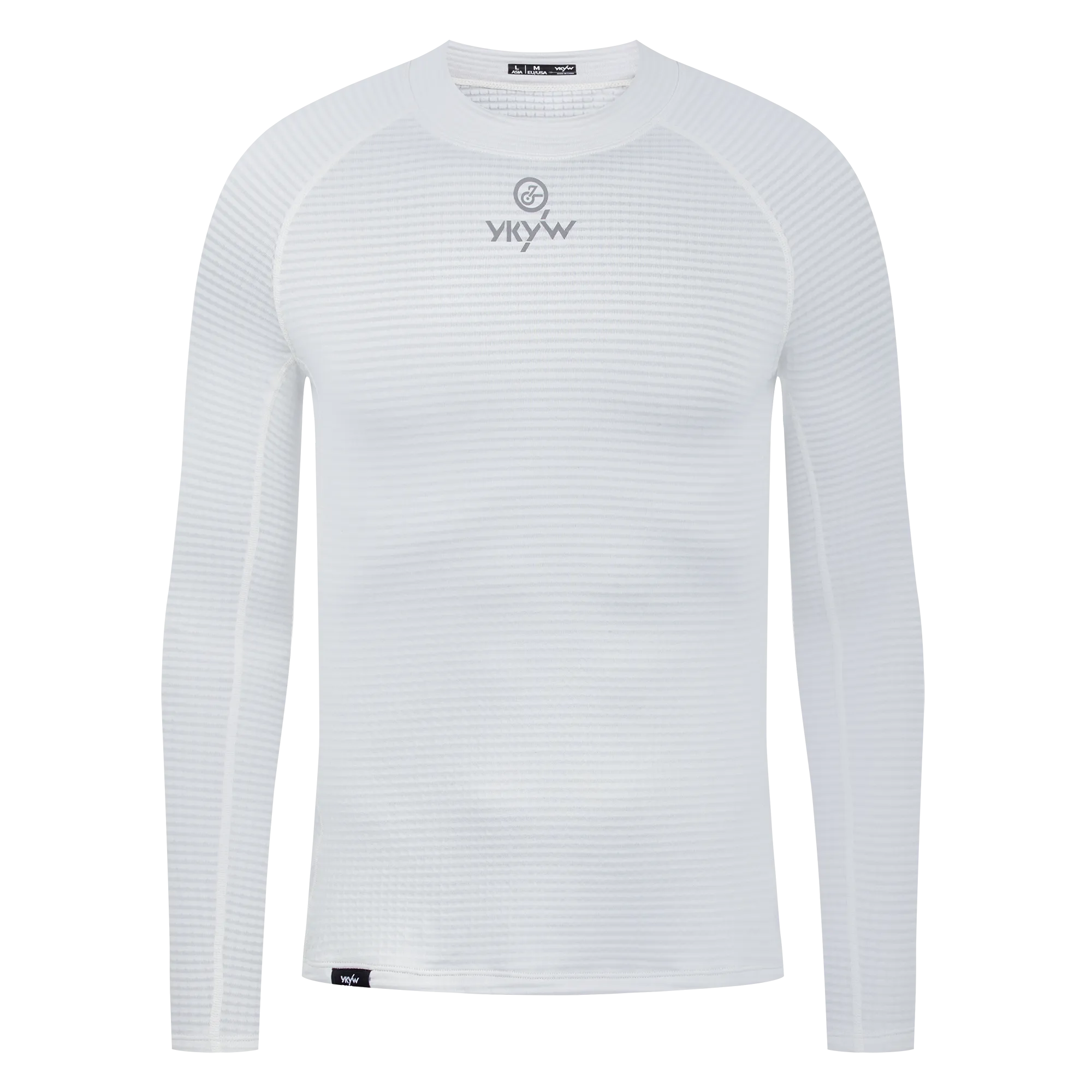 YKYW 2025 Men's Thermal Fleece Long Sleeve Base Layer Winter Warmth Bicycle Jersey Pro Bike Clothing White Tops