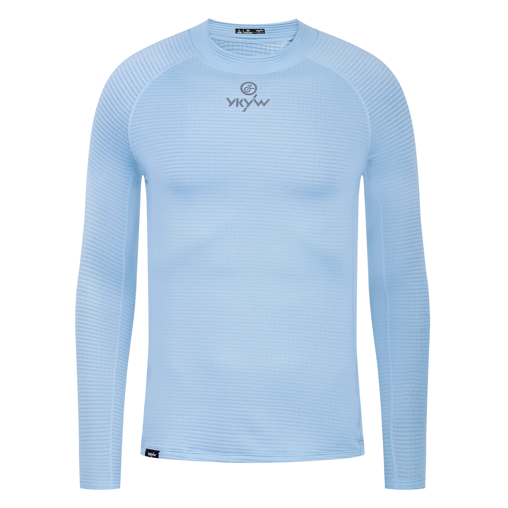 YKYW Comfortable Men's Cycling Fleece Base Layer Winter 2025 Thermal Warmth Bicycle Tops Pro Bike Clothing Cycling Jersey Light Blue