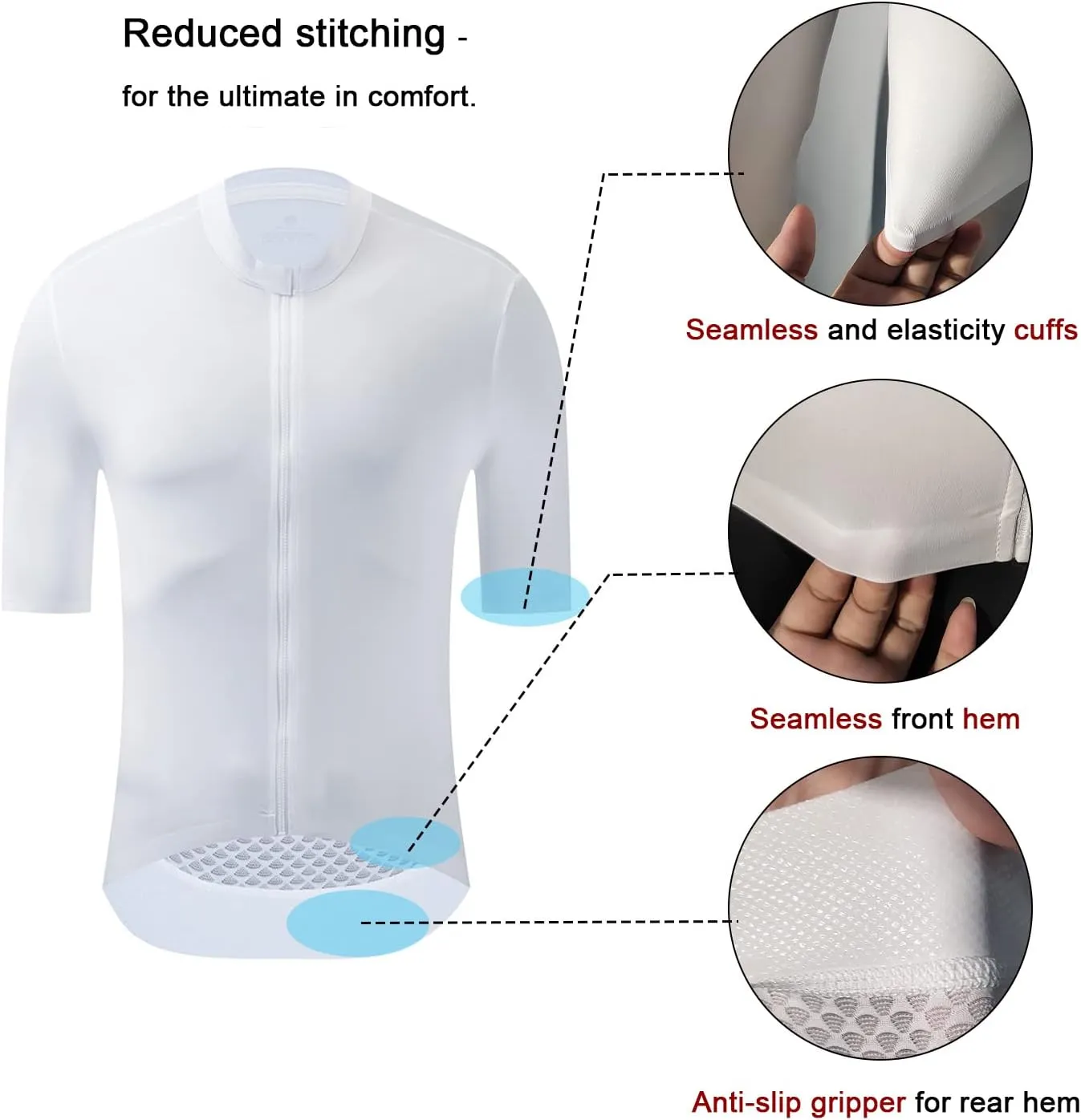 YKYWBIKE Cycling Jersey Men Aero Race Fit, Road Bike Jersey Short Sleeved,Moisture Wicking, Breathable,Zip Pocket,UPF50 