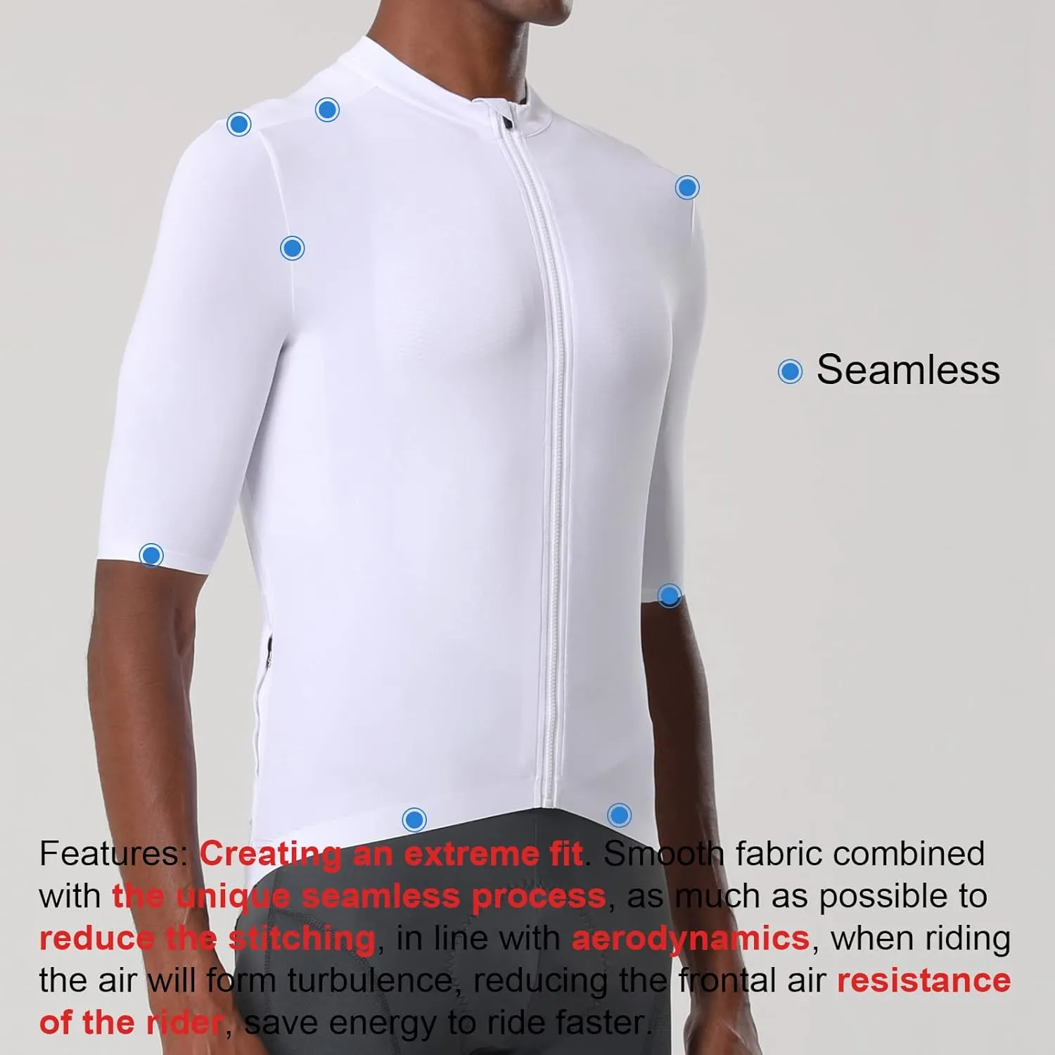 YKYWBIKE Cycling Jersey Men Aero Race Fit, Road Bike Jersey Short Sleeved,Moisture Wicking, Breathable,Zip Pocket,UPF50 