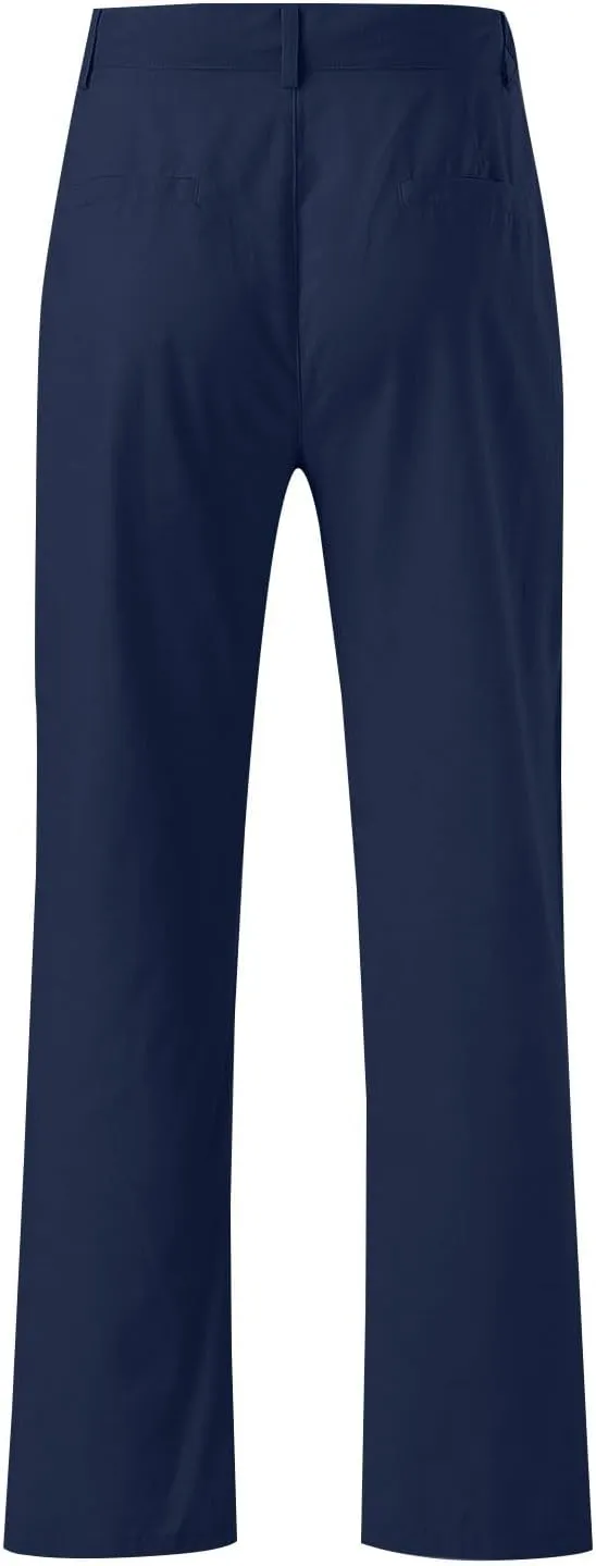 ZYXTIM Cotton Linen Trousers for Men Flat Front Lightweight Casual Work Pants Quick Dry Summer Beach Yoga Pants with Pockets